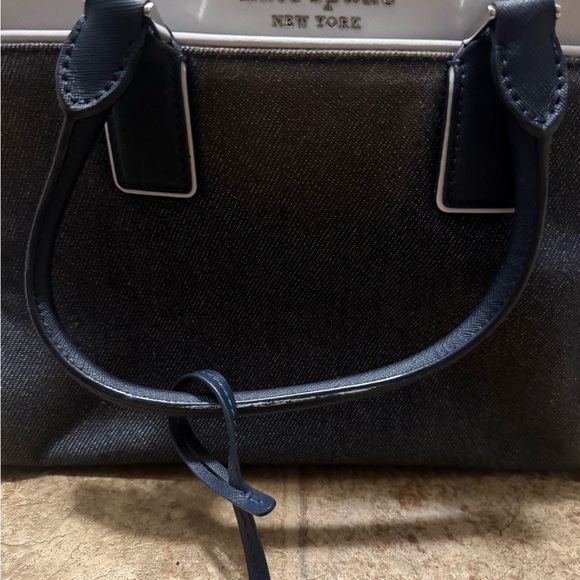kate spade Cameron color block medium satchel in denim fabric and white leather - Picture 2 of 2